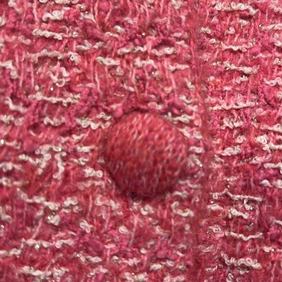 Zara Pink Cotton Blend Button‎ Up Cropped Cardigan Size M - Picture 5 of 11